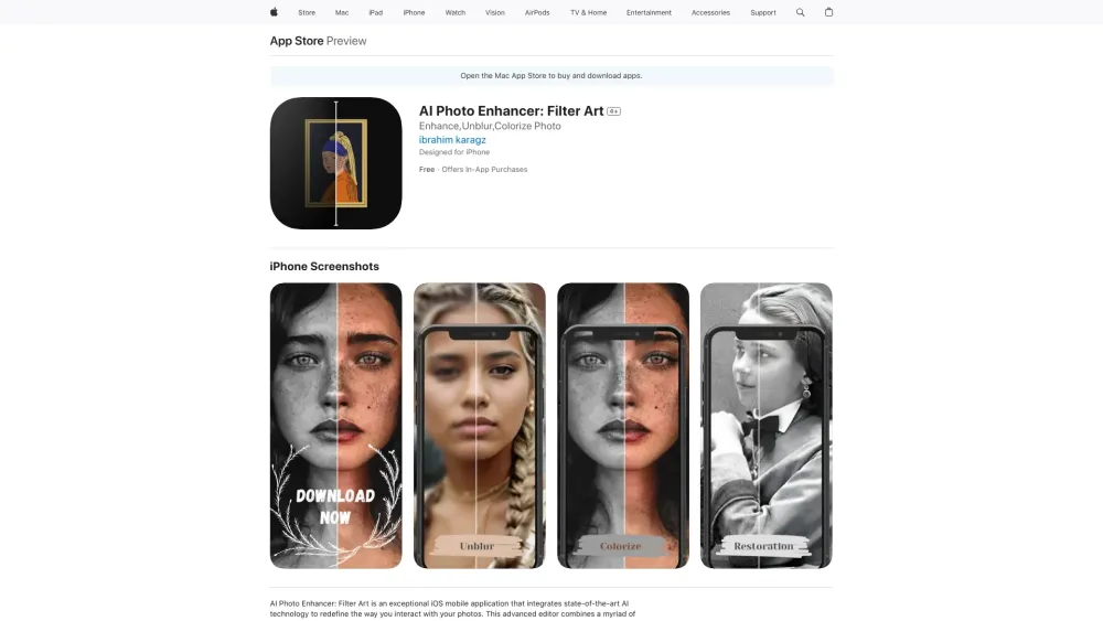 AI Photo Enhancer: Filter Art : Redefine Photo Interaction with AI