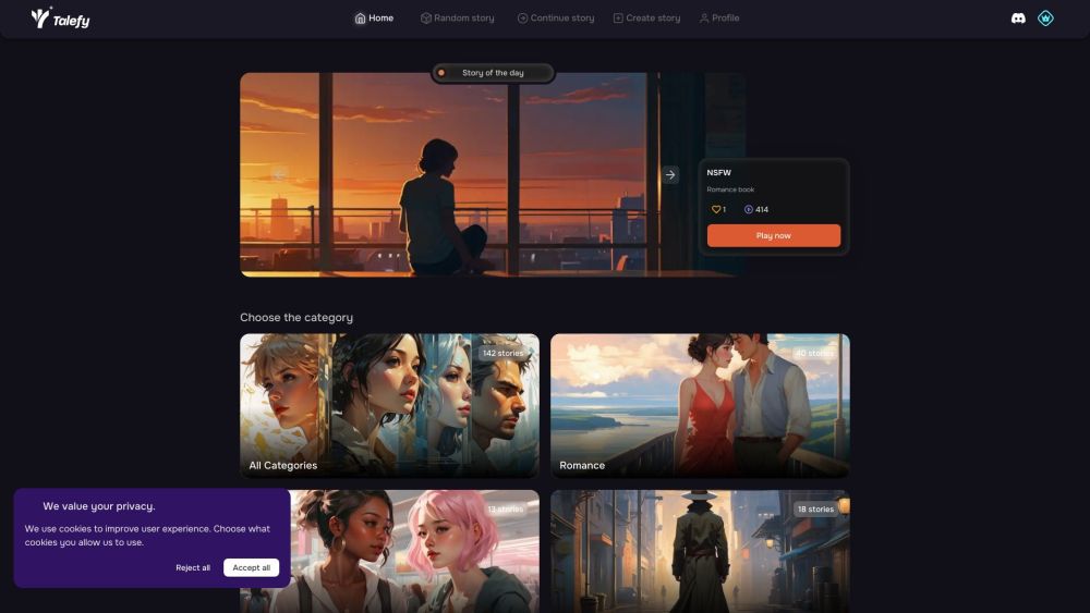 Talefy: AI Story Generator for Endless Interactive Story Possibilities