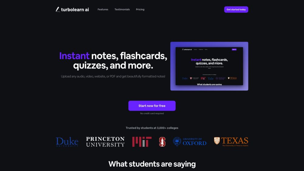 TurboLearn AI: Instant Notes, Flashcards, and Personalized Quizzes