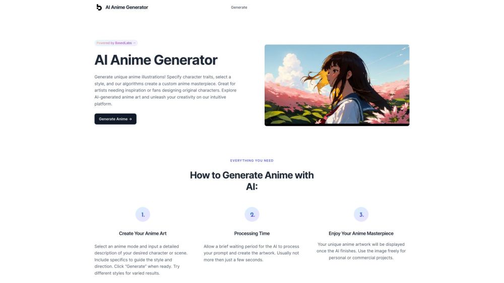 AI Anime Generator : Unique Illustrations Created with AI Algorithms