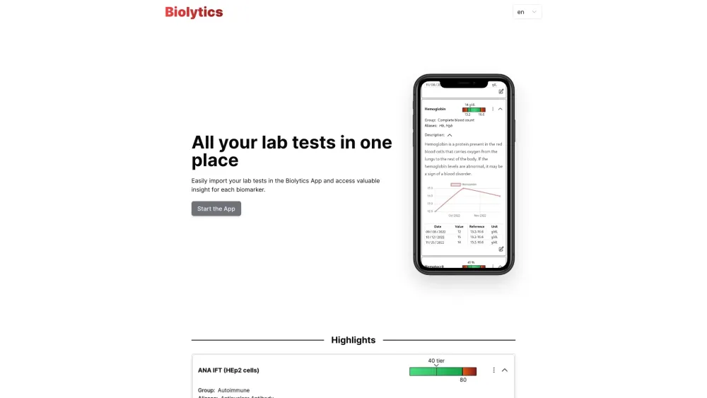 Biolytics: Lab Test Imports & Trend Tracking - All in One Place