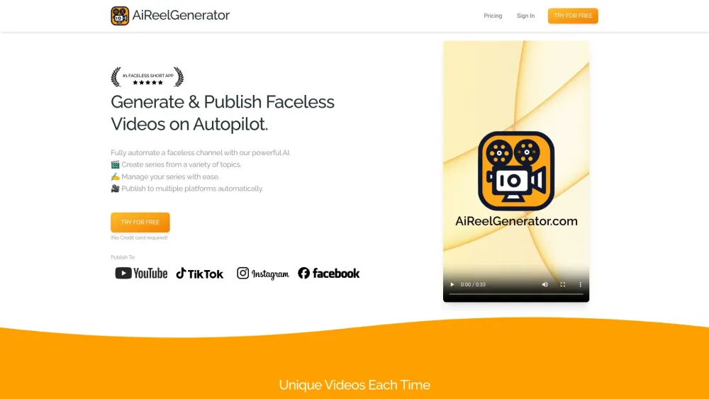 AiReelGenerator: Autopilot AI Video Creation for Social Media