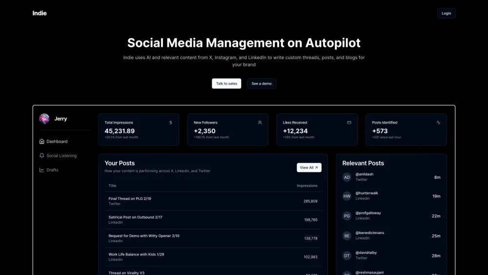 Indie: AI-Powered Social Media Management & Custom Content Creation