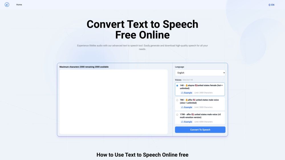 TexttoSpeech.im: Free AI Tool for High-Quality Natural-Sounding Audio