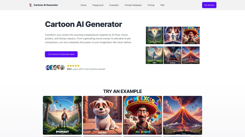 Cartoon AI Generator : Transform Text into Pixar, Movie Posters, Disney Images