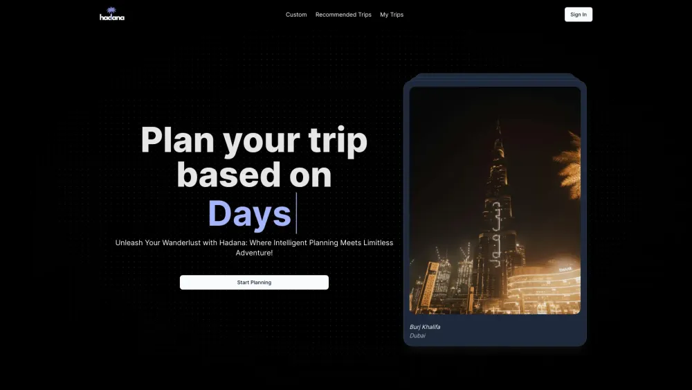 Hadana AI: Personalized AI Travel Plans for Your Preferences