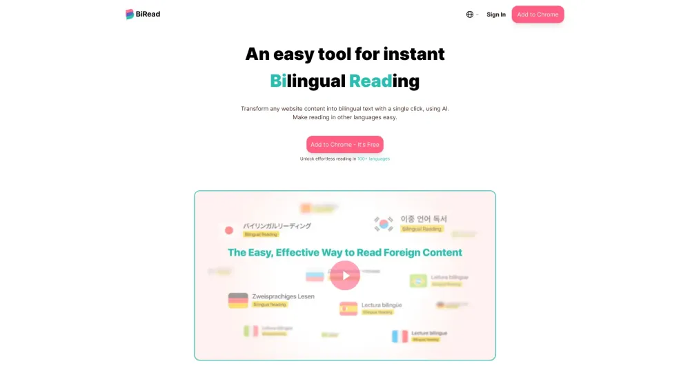 BiRead: AI-Powered Bilingual Reading Extension for Instant Translation