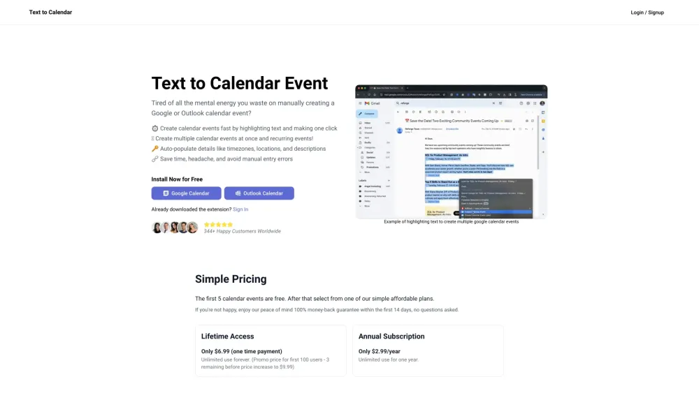 Text to Calendar: Create Google/Outlook Events from Highlighted Text