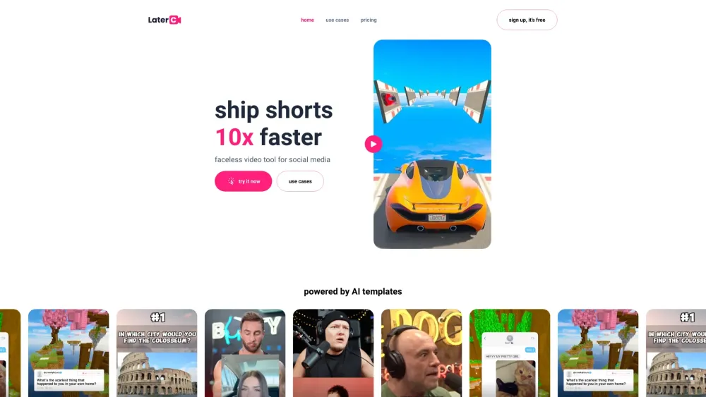 Latercut: AI-Powered Tool for Quick, 10x Faster Short-Form Video Creation