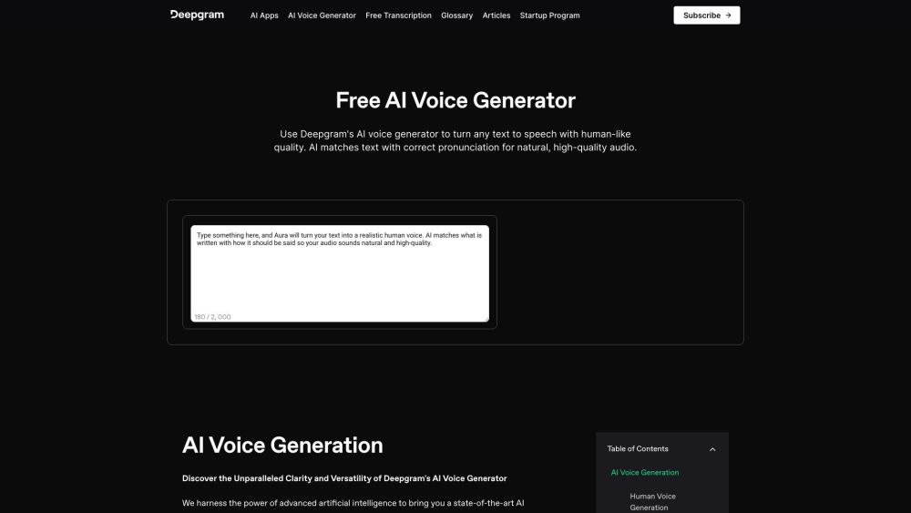 Deepgram AI Voice Generator: Natural-Sounding Audio Creation Solutions