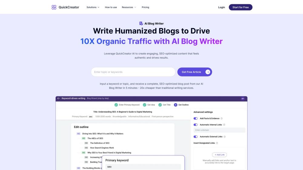 AI Blog Writer: SEO, Efficient, Engaging, Brand Voice, Real-Time Data