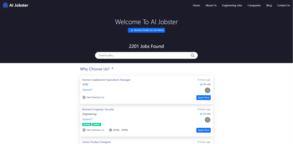 AI Jobster: Top AI & Tech Jobs, Machine Learning & Data Science Roles