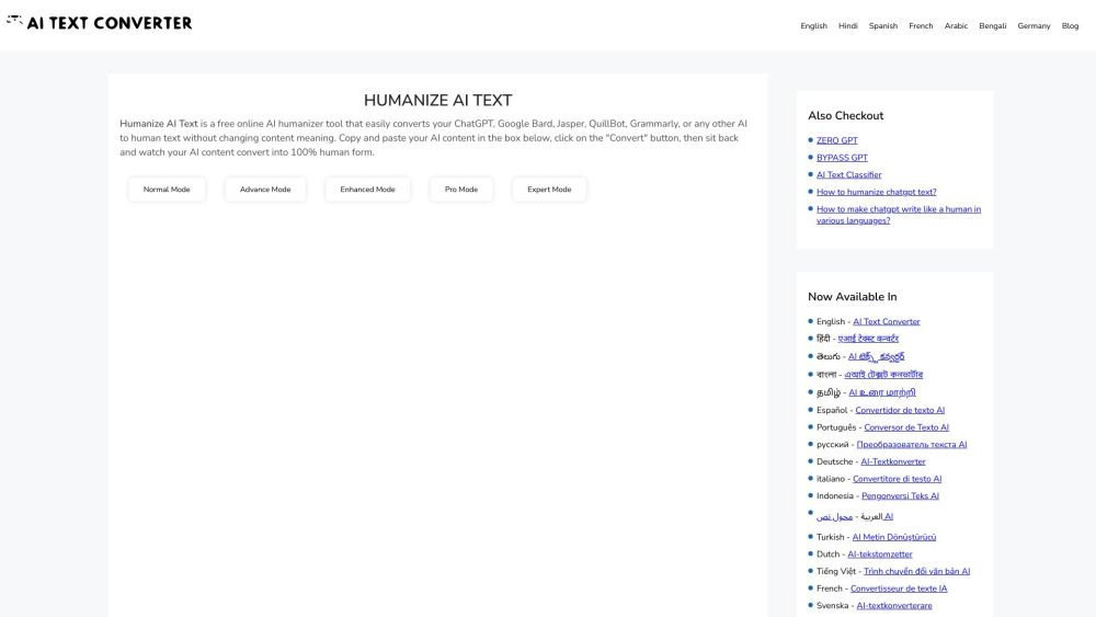 Humanize AI Text: Quick, Accurate AI-to-Human, Multilingual Converter