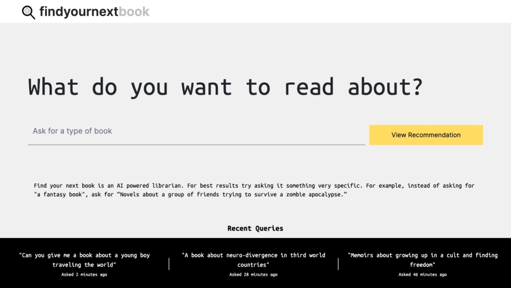 FindYourNextBook: AI Librarian for Personalized Book Discovery