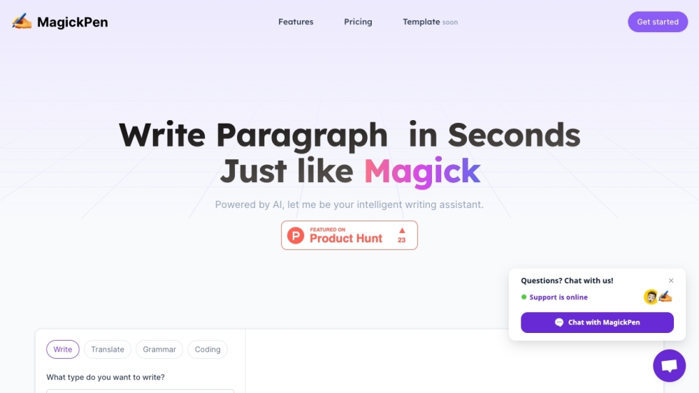 MagickPen: AI Writing, Grammar Check, Bug Fix, Translation & More