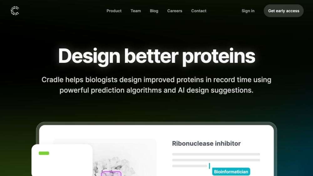 Cradle: AI-Powered Protein Design, Rapid Solutions with Prediction Algorithms