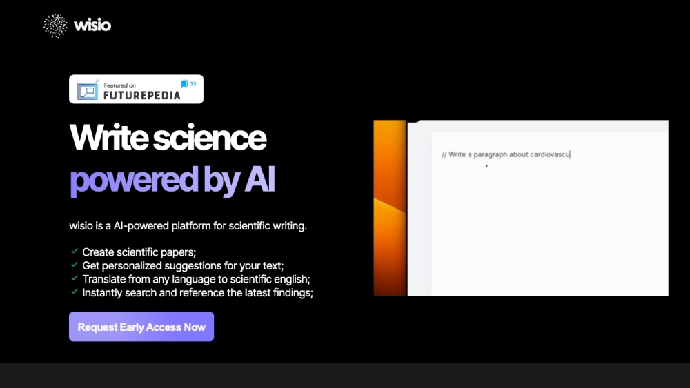 Wisio.app: AI Aid for Fast, Accurate Scientific Writing