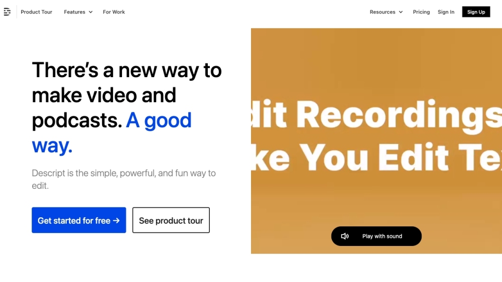 Descript: Video & Podcast Editing, AI Transcribing & Sharing