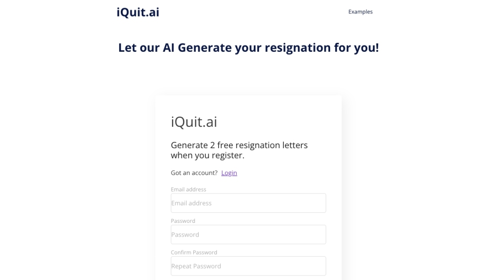 iQuit.ai: AI-Powered Resignation Letter Generator Platform - Easy Letters