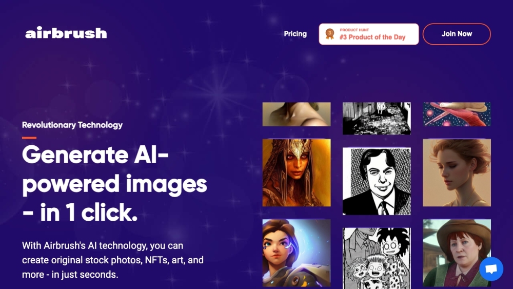 Airbrush: AI Image Creation for Stock Photos, NFTs, Art - 1 Click