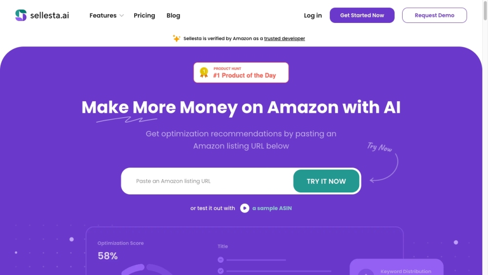 Sellesta.ai: AI-Driven Amazon Listing & Keyword Optimization Solutions