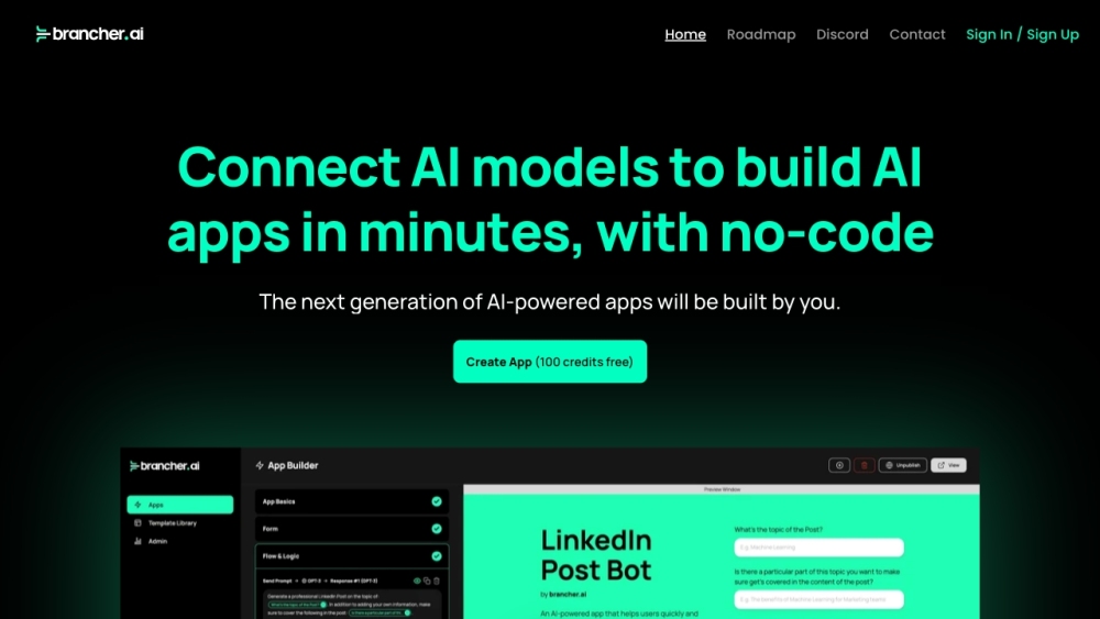 Brancher.ai: Create, Share, Monetize AI-Powered Apps Easily