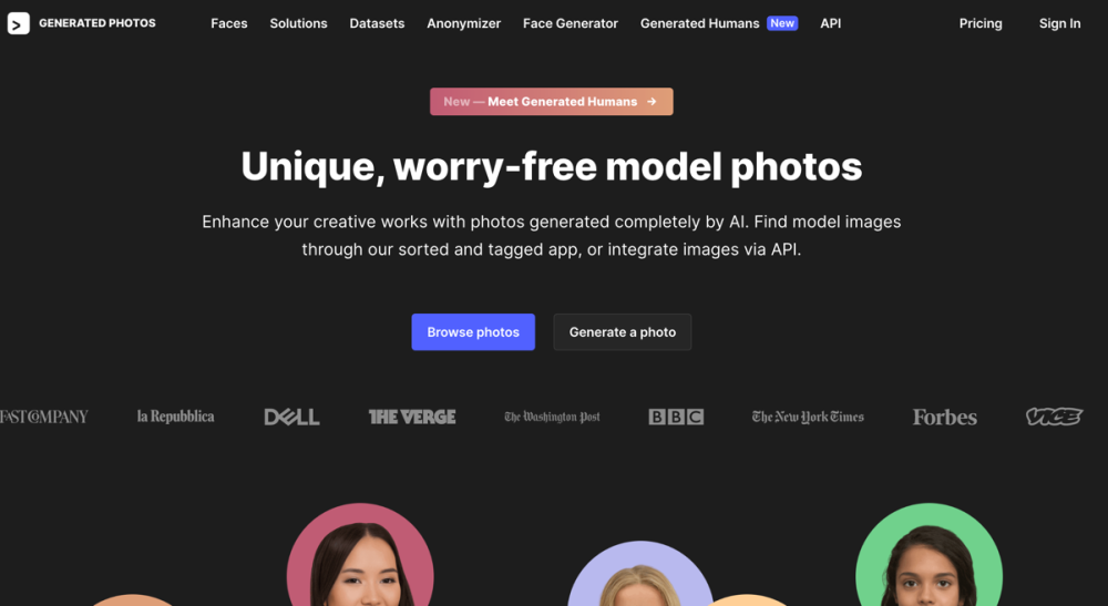 Generated Photos: AI Model Images, Copyright-Free, Diverse Downloads