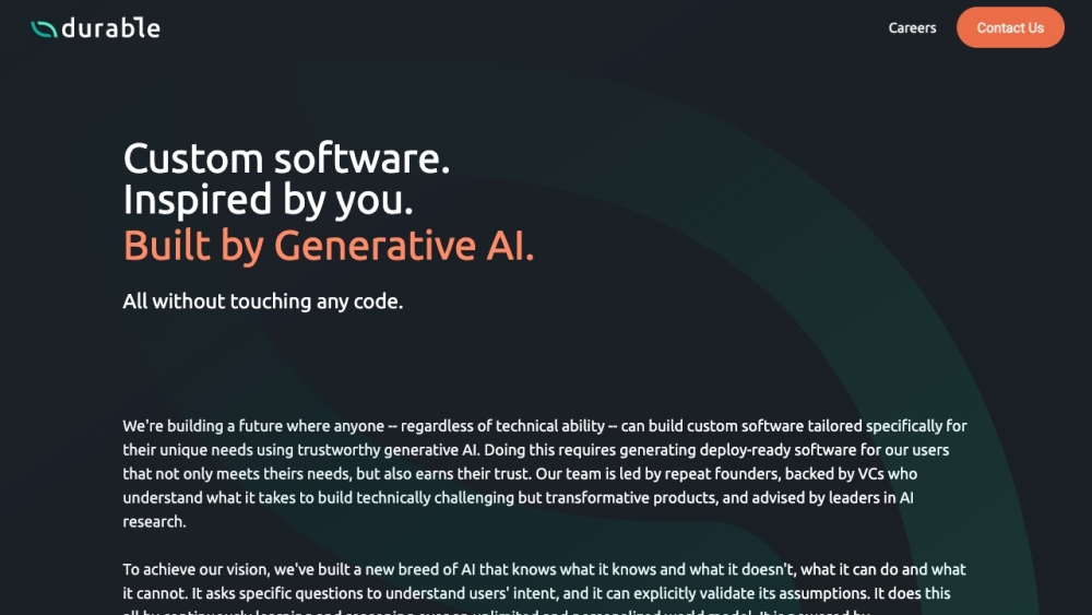 Durable: AI Software Generator for Non-Tech Users - No Coding Required