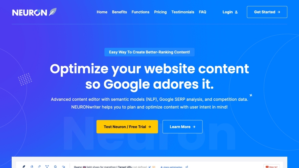 NeuronWriter: SEO Tool with SERP Analysis & NLP Recommendations