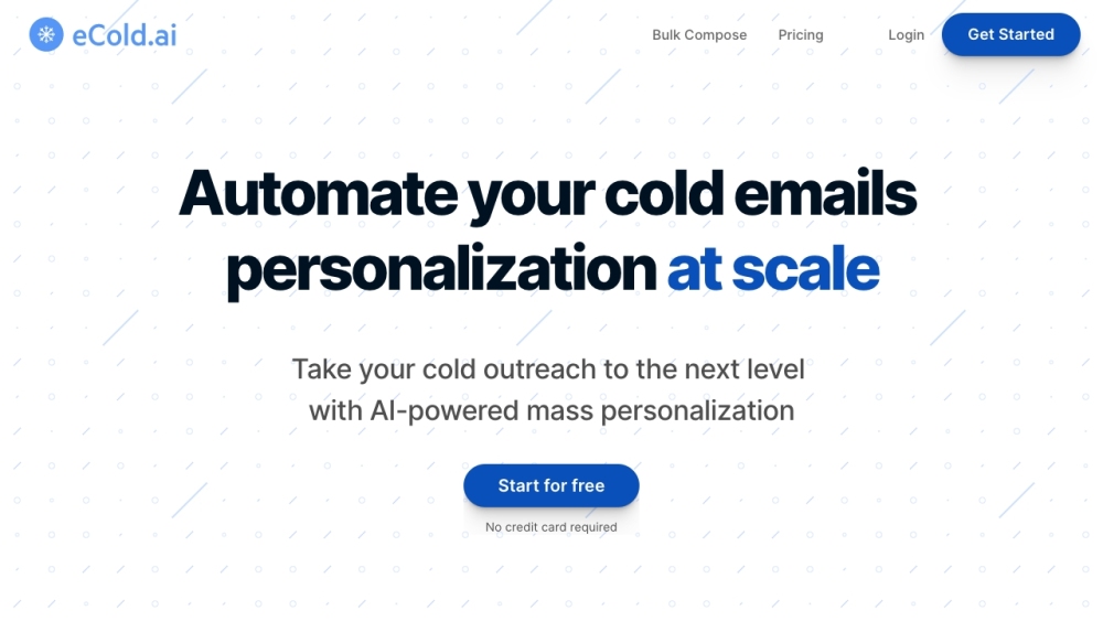 eCold.ai: AI Bulk Personalization for Cold Emails