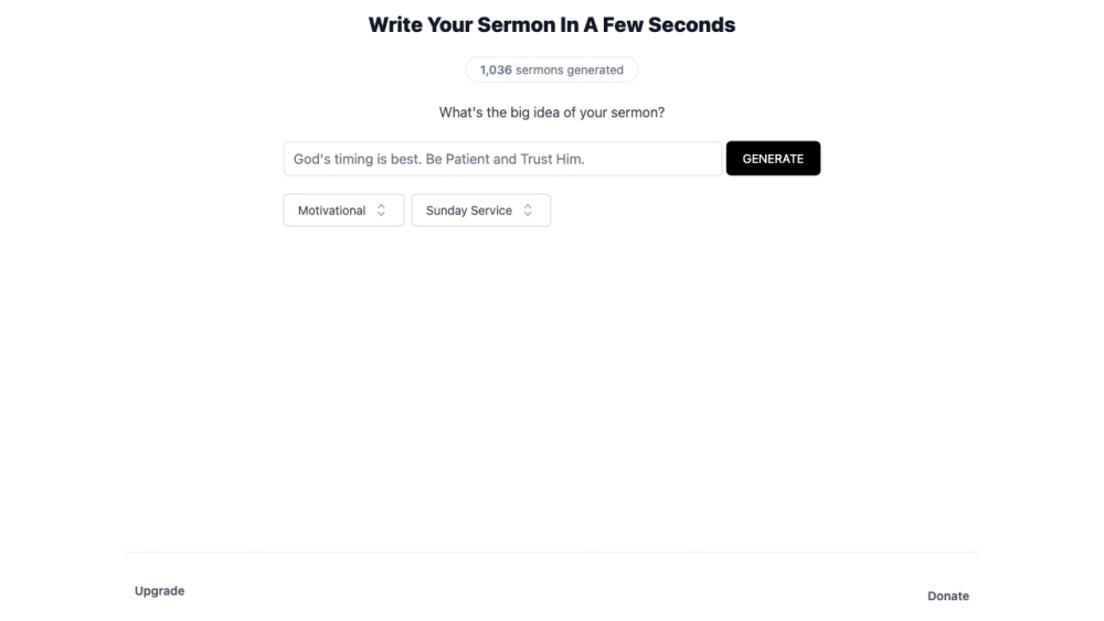 SermonGPT: AI-Powered App for Quick, Impactful Sermon Creation