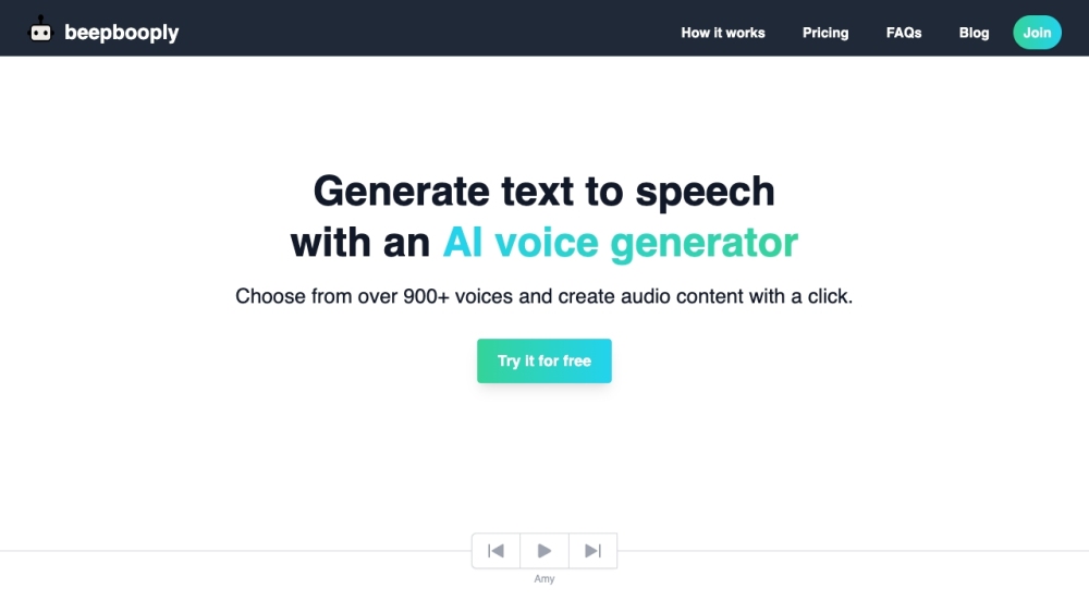 Beepbooply: AI Voice Generator, 900+ Voices, 80+ Languages