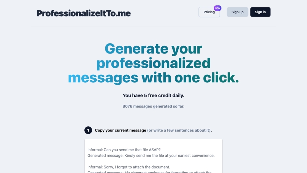 Professionalize It To Me: AI Text Optimizer for Polished, Formal Content