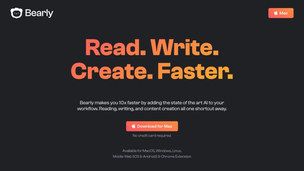 Bearly: AI Hotkey for Enhanced Reading, Writing, Learning on All OS