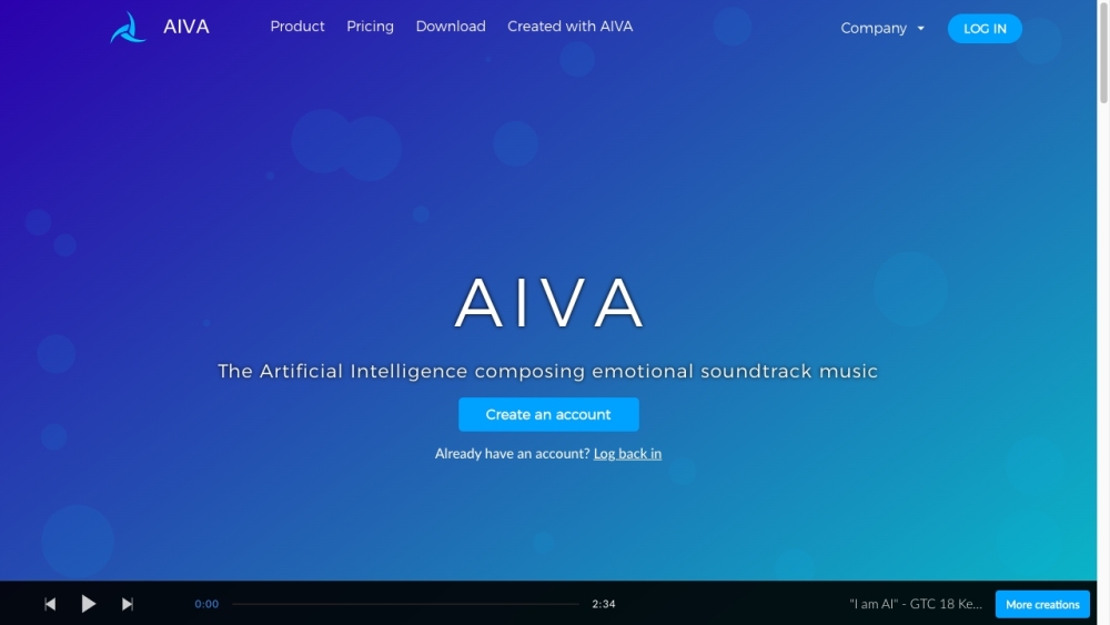 AIVA AI Composer: Original, Personalized Soundtracks for Your Projects