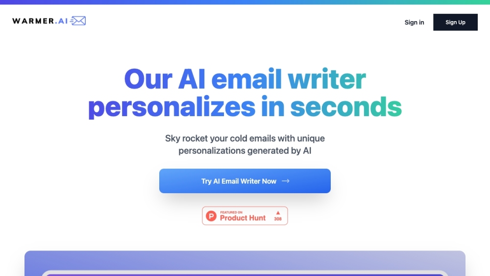 Warmer.ai: AI Email Writer for Personalized Outreach, Increased Sales