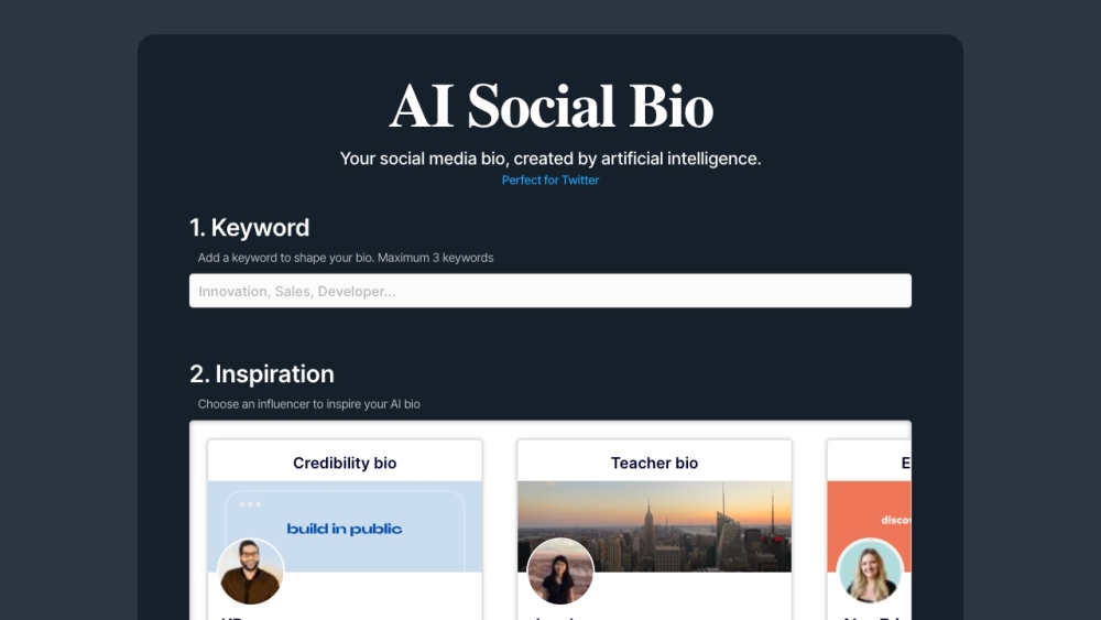 AI Social Bio: Perfect AI-Generated Bios for Social Media Profiles