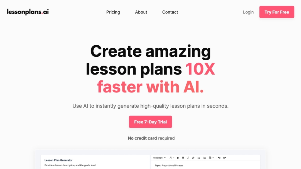 LessonPlans.ai: AI-Driven, Custom Lesson Plans Tailored for Teachers