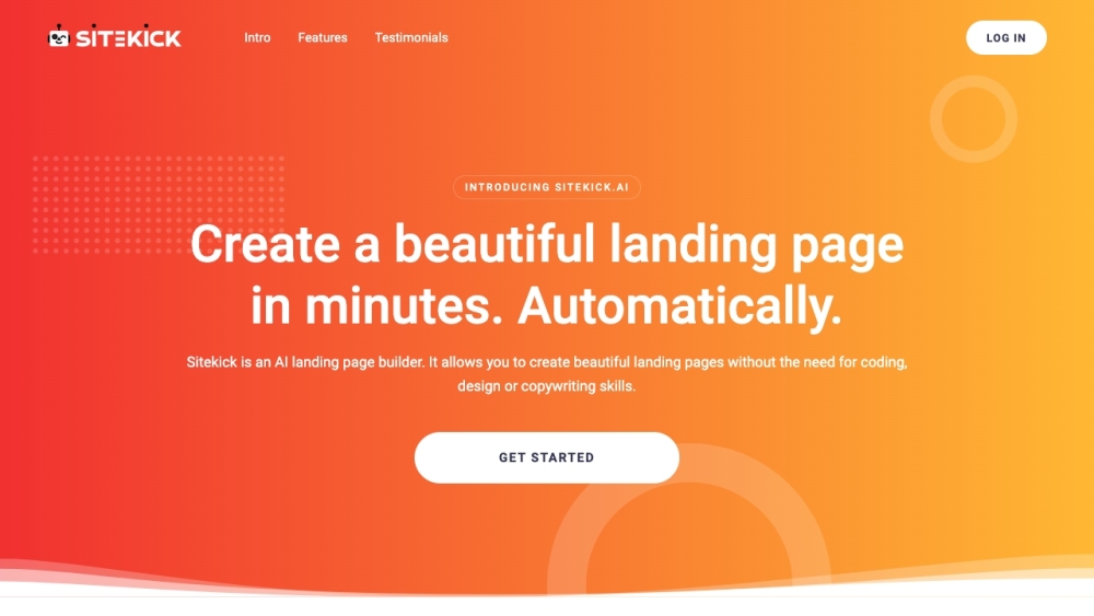 Sitekick: AI Landing Page Builder - No Coding, Stunning Pages Instantly