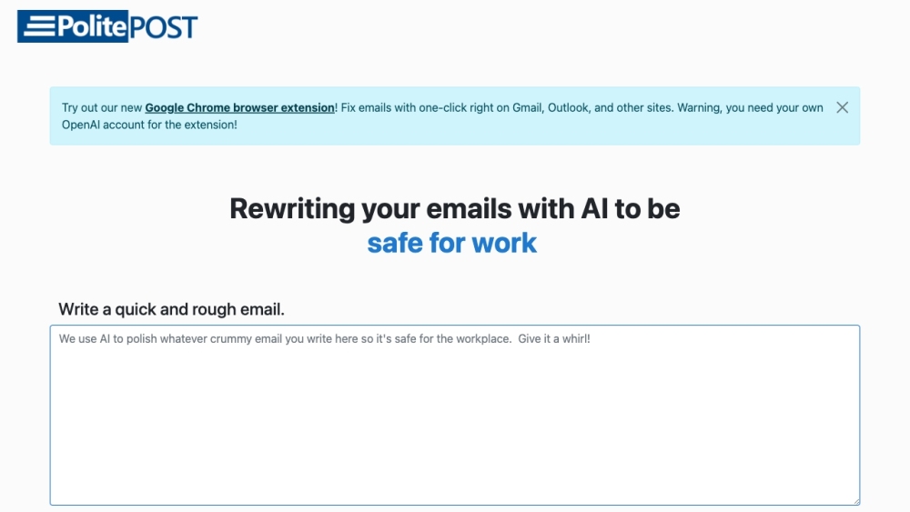 PolitePost.net: AI Email Rewrite for Professional and Polished Messages