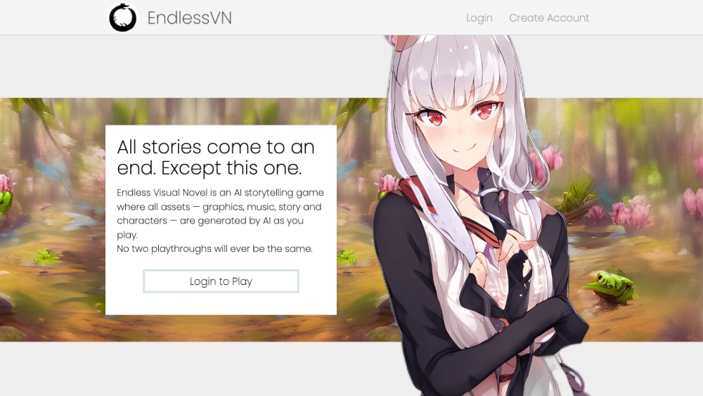 Endless Visual Novel: AI-Generated Story, Graphics, Music & Characters