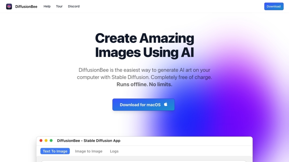 DiffusionBee: Free AI Art App for Text/Image Modification