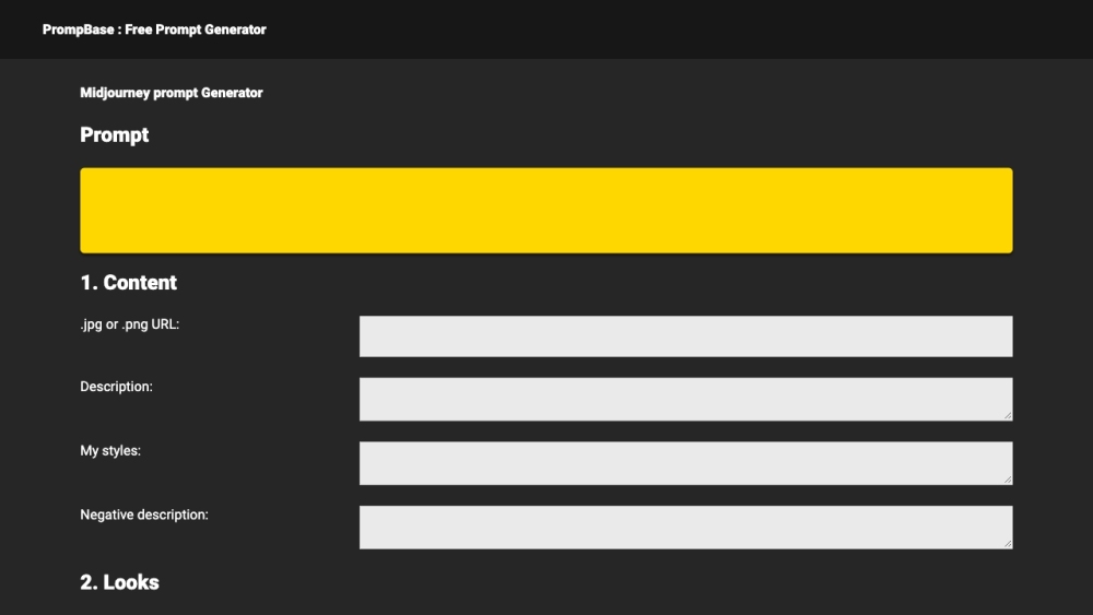 PrompBase: Custom Midjourney Prompt Builder for Unique Experiences