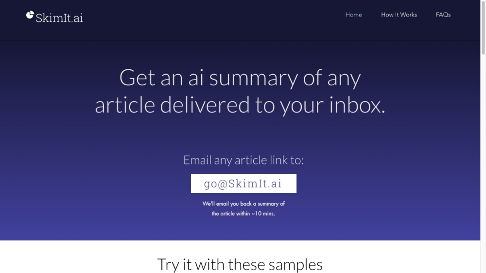 SkimIt.ai: AI-Powered Article Summarizer Delivered to Inbox