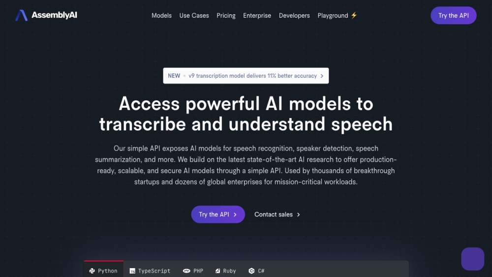 AssemblyAI: AI Models for Transcription and Speech Understanding