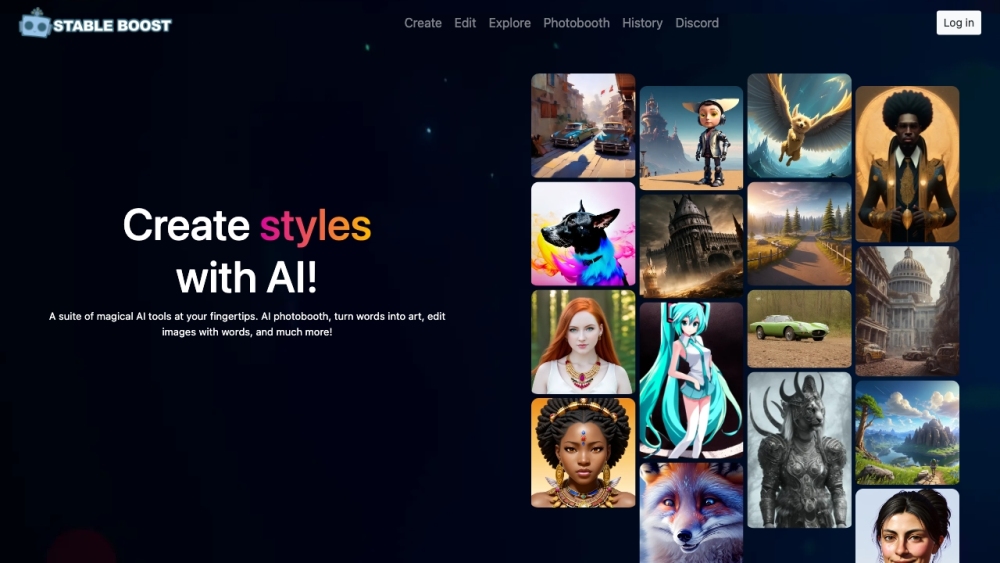 Stableboost: AI Image Creation, Editing, Exploration Tools