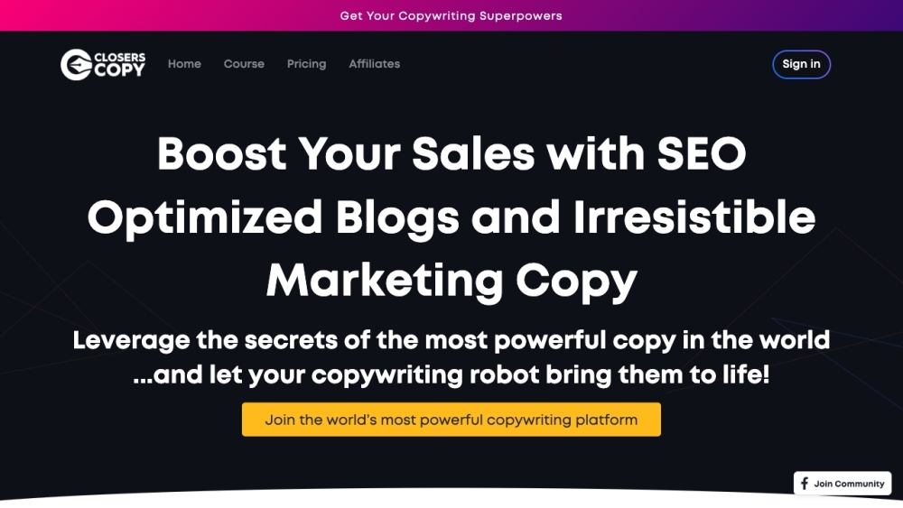 ClosersCopy: Boost Sales with AI-Driven SEO Copywriting