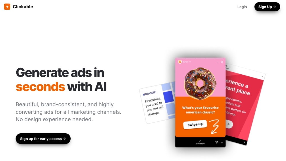 Clickable: AI Ad Generator for Beautiful, Brand-Consistent, High-Converting Ads