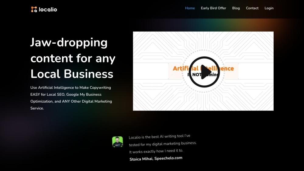 Localio: AI Copywriting Tool for Agencies & Small Businesses