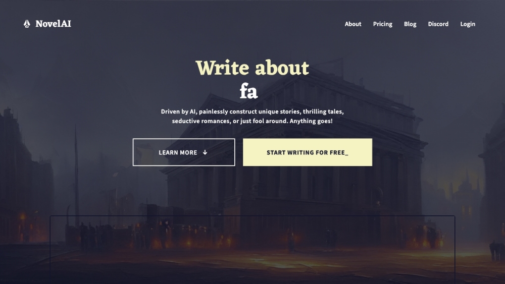 NovelAI: AI-Assisted Authorship, Storytelling & NLP Playground